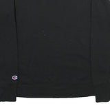 CHAMPION Mens Black Cotton Blend Crew Neck Sweatshirt M Logo Print Casual