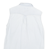 LEE Womens Light Blue Sleeveless Shirt S Cotton Blend Casual Summer Top