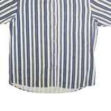 FADED GLORY Mens Blue & White Striped Shirt XL Cotton Casual Summer Button-Down