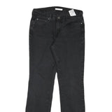 LEVI'S Womens Black Regular Straight Denim Jeans W32 L33 Classic Zip Pockets