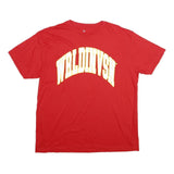 WRLDVSN Mens Red WRLDINVSN Graphic T-Shirt XL Short Sleeve Crew Neck Cotton