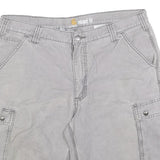 CARHARTT Mens Shorts Grey Relaxed Fit XL W38 Cargo Cotton Blend Pocket
