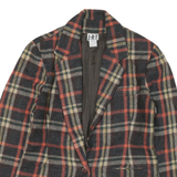 JRT Mens Grey & Orange Wool Check Jacket M Button Classic Fit Warm Stylish