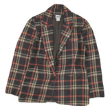 JRT Mens Grey & Orange Wool Check Jacket M Button Classic Fit Warm Stylish