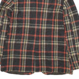 JRT Mens Grey & Orange Wool Check Jacket M Button Classic Fit Warm Stylish