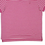 CHAPS Mens Pink & White Striped Short Sleeve Polo Shirt XL Cotton Blend Casual