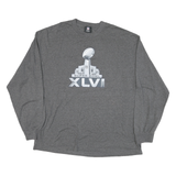 NFL Mens Grey Super Bowl XLVI Long Sleeve Crew Neck Cotton Blend 2XL T-Shirt