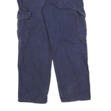 CARHARTT Mens Cotton Blend Navy Relaxed Cargo Trousers W36 L30 Workwear Zip