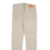 LEVI'S Mens Slim Beige Cotton Blend Zip Trousers W30 L32 Casual Straight Fit