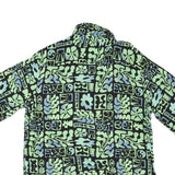 VINTAGE SUPPLY Mens Black Green Abstract Print Shirt L Relaxed Cotton Blend