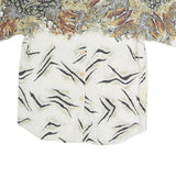 SEPERATE ISSUE Womens Cream Animal Print Shirt Short Sleeve Button Collar XL