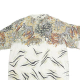 SEPERATE ISSUE Womens Cream Animal Print Shirt Short Sleeve Button Collar XL