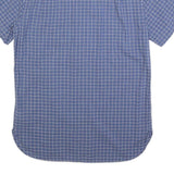 LACOSTE Mens Blue Check Shirt S Cotton Short Sleeve Casual Lightweight