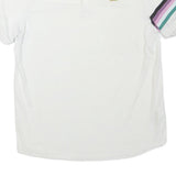 NIKE Mens White Striped Short Sleeve Polo Shirt L Sportswear