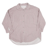 ZARA Womens Pink & White Striped Shirt Long Sleeve Collared M Cotton Blend