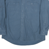 REDHEAD Mens Blue Plain Casual Shirt L Cotton Blend Long Sleeve Button Closure