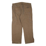 DICKIES Mens Jeans Brown Regular Straight Denim Raw W40 L30 Zip Workwear