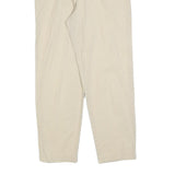 SAMANTHA Womens Cotton Blend Beige Regular Fit Trousers W28 L28 Zip Casual