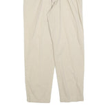 SAMANTHA Womens Cotton Blend Beige Regular Fit Trousers W28 L28 Zip Casual