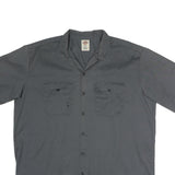 DICKIES Mens Grey Work Shirt XL Polyester Blend Button Pocket Casual