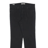 LEVI'S Womens Cotton Blend Black Regular Straight Trousers W32 L30 Classic Zip