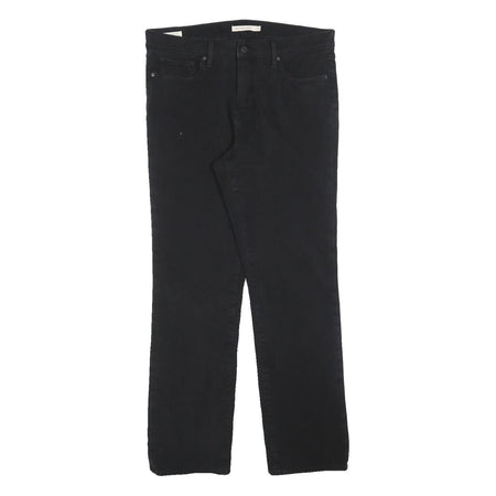 LEVI'S Womens Cotton Blend Black Regular Straight Trousers W32 L30 Classic Zip
