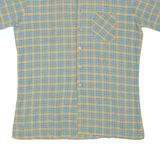 ACKERMANN Mens Beige & Blue Checked Short Sleeve Shirt M Cotton Blend Casual