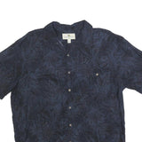 ISLAND SHORES Mens Blue Rayon Hawaiian Shirt L Tropical Print Lightweight