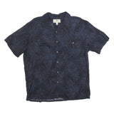 ISLAND SHORES Mens Blue Rayon Hawaiian Shirt L Tropical Print Lightweight