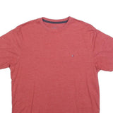 TOMMY HILFIGER Mens Red Graphic T-Shirt S Short Sleeve Crew Neck Cotton Blend