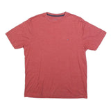 TOMMY HILFIGER Mens Red Graphic T-Shirt S Short Sleeve Crew Neck Cotton Blend