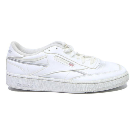 REEBOK Club C Mens Low Top Trainers White Leather UK 7.5 Classic Casual Footwear