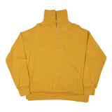 HOLY MOLY Mens Yellow 1/4 Zip Sweatshirt L Cotton Blend Pullover Casual Wear