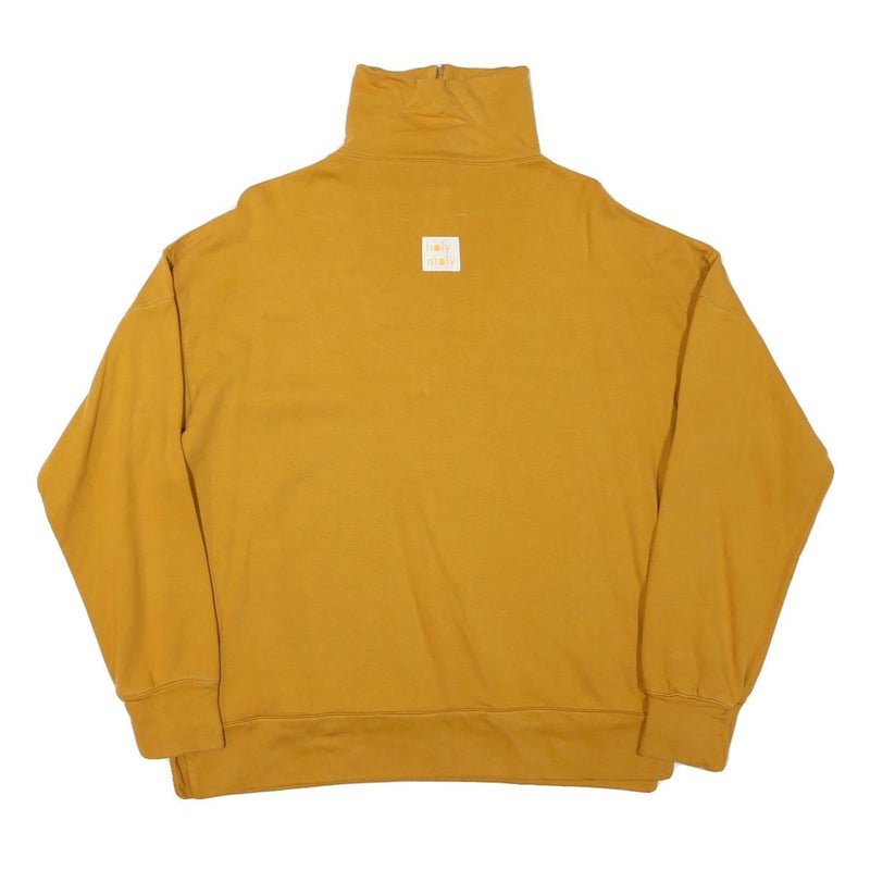 HOLY MOLY Mens Yellow 1/4 Zip Sweatshirt L Cotton Blend Pullover Casual Wear