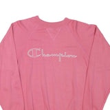 CHAMPION Womens Pink Cotton Blend Crew Neck S Sweatshirt Logo Script