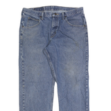 WRANGLER Mens Blue Regular Straight Denim Cotton Medium W33 L30 Zip Casual