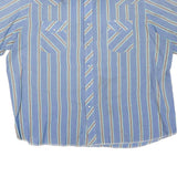 WRANGLER Mens Blue & Cream Striped Cotton Blend Shirt 2XL Casual Western