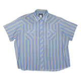 WRANGLER Mens Blue & Cream Striped Cotton Blend Shirt 2XL Casual Western
