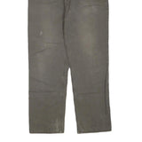 CARHARTT Mens Cotton Blend Brown Regular Straight Trousers W36 L34 Zip Closure