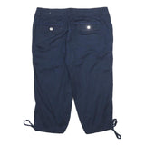 DRESSBARN Womens Navy Blue Casual Shorts UK 12 W32 Embroidered Cotton Blend