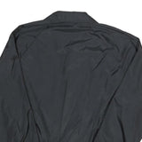 SILVESTER Mens Black Nylon Button Jacket S Plain Lightweight Casual Outerwear