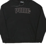 PUMA Mens Black Hooded Pullover Hoodie M Cotton Blend Casual Sweatshirt