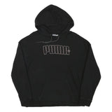 PUMA Mens Black Hooded Pullover Hoodie M Cotton Blend Casual Sweatshirt