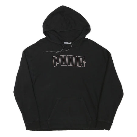 PUMA Mens Black Hooded Pullover Hoodie M Cotton Blend Casual Sweatshirt