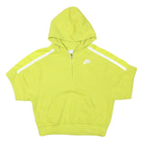 NIKE Mens Yellow Pullover Hoodie M Polyester Blend Lightweight Zip Sportswear