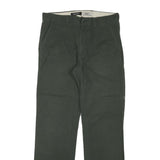 DOCKERS Mens Slim Fit Olive Green Cotton Blend Trousers W32 L31 Casual Zip