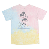DISNEY Mens Pastel Blue & Pink Tie Dye Mickey Mouse T-Shirt M Short Sleeve Crew