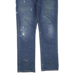 CARHARTT Mens Jeans Blue Regular Straight Denim W38 L32 Paint Splatter Zip