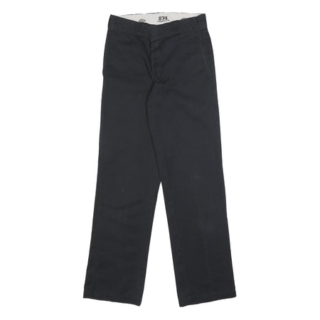 DICKIES Mens Cotton Blend Black Regular Fit Straight Leg Trousers W28 L31