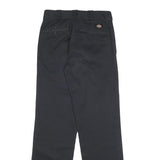DICKIES Mens Cotton Blend Black Regular Fit Straight Leg Trousers W28 L31
